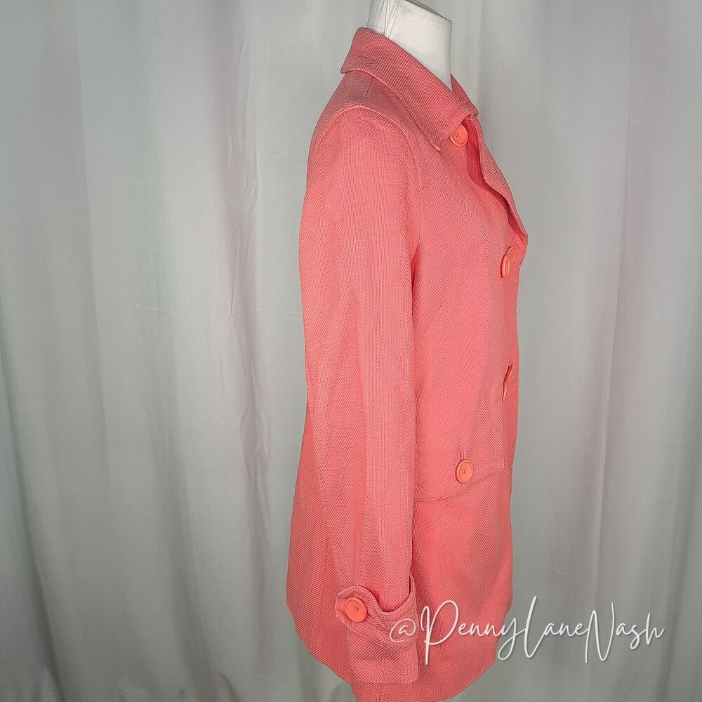 Banana Republic Double Breasted Peacoat Salmon Pink - Picture 7 of 11